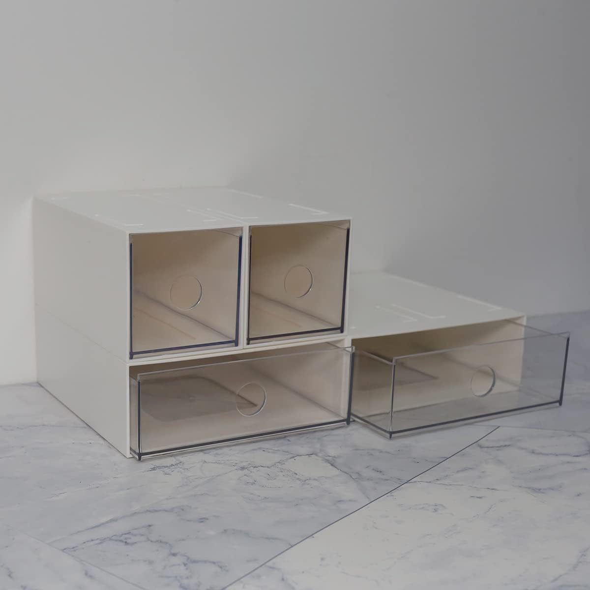 Desk Drawers Changeable Combination Plastic 4 Drawers Cube Storage Organizer for Office Supplies, Pens and Pencil, Comestic Stuff - Image 4